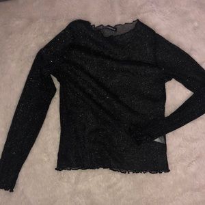 Brandy Melville Sheer sparkle long sleeve